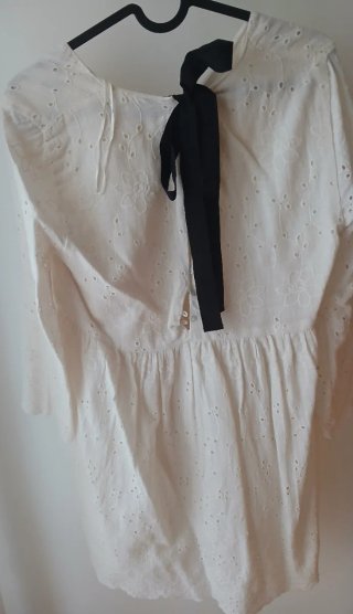 Vestido Zara branco bordado
