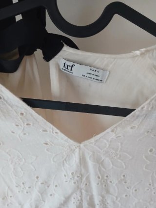 Vestido Zara branco bordado