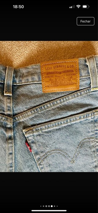 Calções Levi's Azuis Desfiados