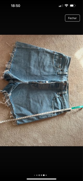 Calções Levi's Azuis Desfiados