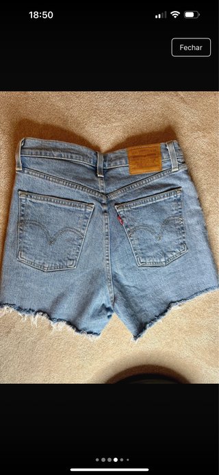 Calções Levi's Azuis Desfiados