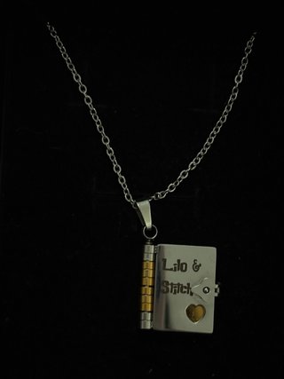 Collana Lilo & Stitch libro cuore oro argento