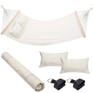 Amaca Giardino 2 Posti Legno Cotone Relax Esterno Campeggio