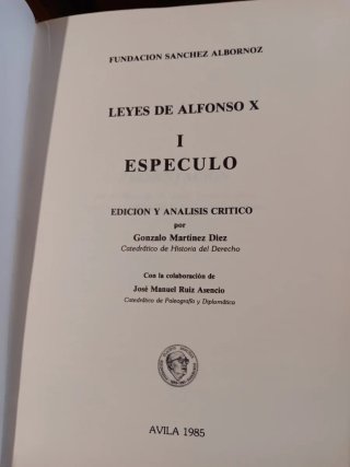 Leyes de Alfonso X. I ESPECULO