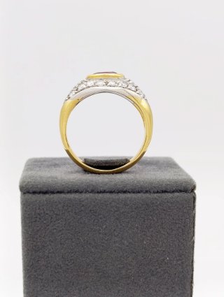 Anillo de Oro 18k bicolor - Rubi y brillantes.