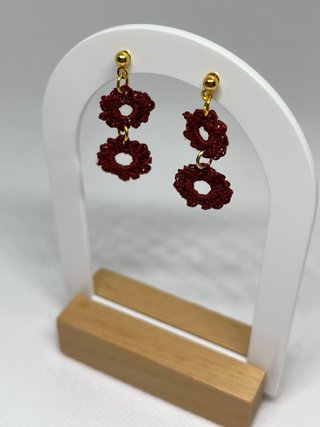 Pendientes minicrochet artesanales