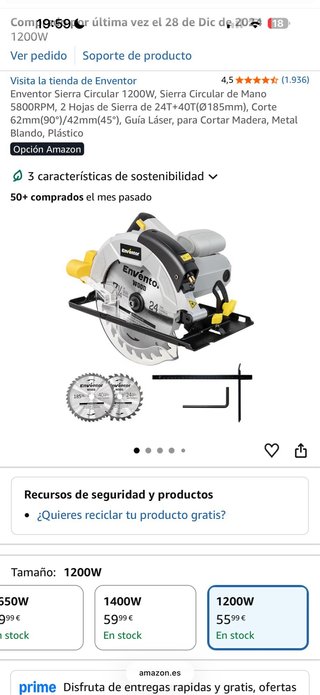 Sierra Circular Enventor 1200W