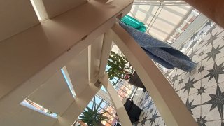 Tavolo rotondo da giardino pieghevole bianco