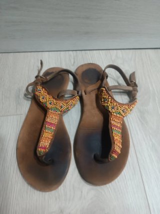 Sandalias abalorios mujer talla 36