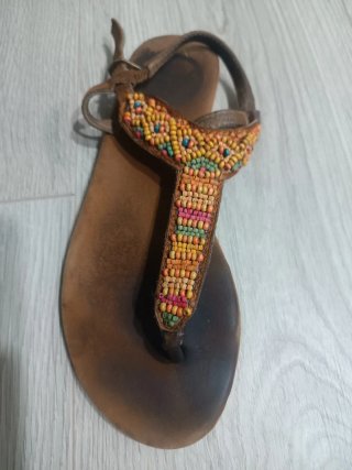 Sandalias abalorios mujer talla 36