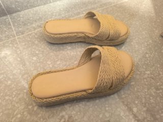 Chanclas esparto beige talla 36