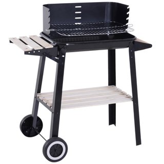 Barbecue a Carbone con Griglia Regolabile, Ripiani