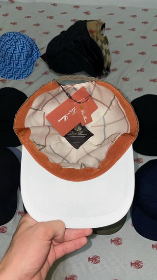 Gorra Loro Piana Beige/Verde Militar