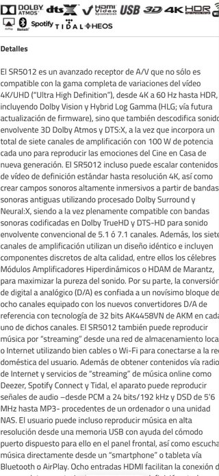 Receptor Marantz SR5012 Negro