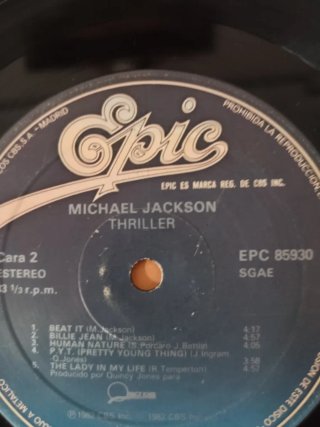 2 Vinilo Michael Jackson  Bily jean triller.bad