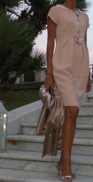 Pochette in raso champagne