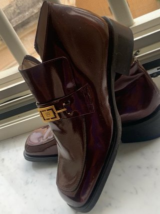 Scarpe elegante in vera pelle marrone