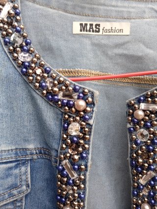 MAS fashion Cazadora Vaquera con Pedrería
