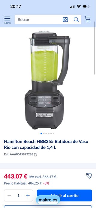 Batidora Hamilton Beach Comercial sin tapa del vas