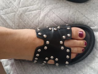 Sandalias negras con tachas plateadas T.38