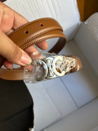 Cintura marrone con fibbia argento