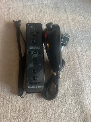Mando Wii Motion Plus + Nunchuk Negro