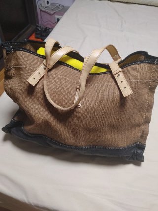 Bolso de playa/piscina de yute y tela Mango