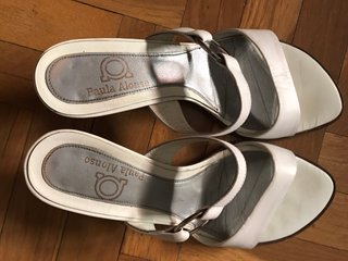 Sandalias Paula Alonso Tiras Blancas