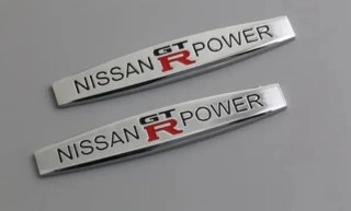 2 EMBLEMAS LOGO CROMADO NISSAN GTR POWER