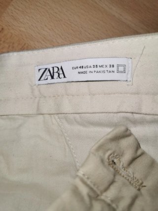 bermudas zara color beige talla xl chico hombre
