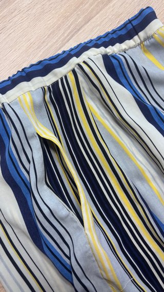 Falda pantalón rayas azul y amarillo
