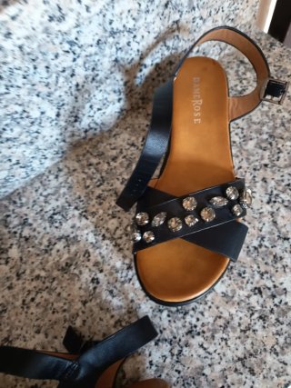 Sandali donna n.37 neri con strass