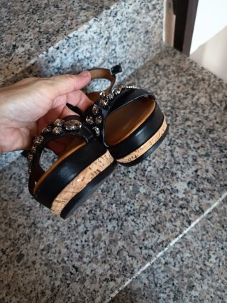 Sandali donna n.37 neri con strass