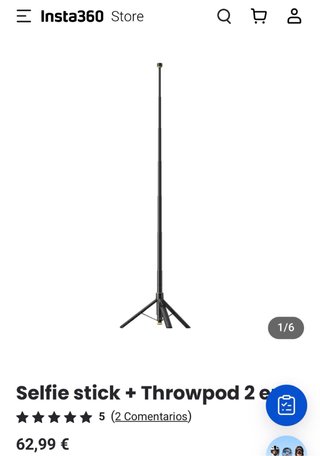 Kit selfie stick + Throwpod 2 en 1 con controlador