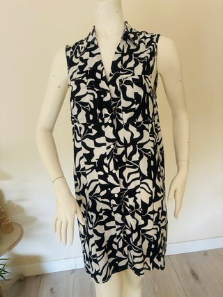 Vestido mini estampado blanco y negro