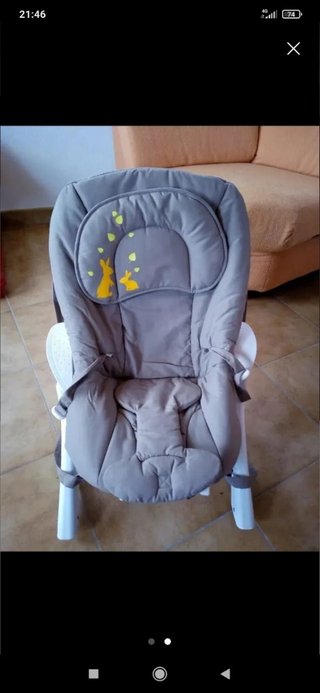 Hamaca para bebé gris con estampado