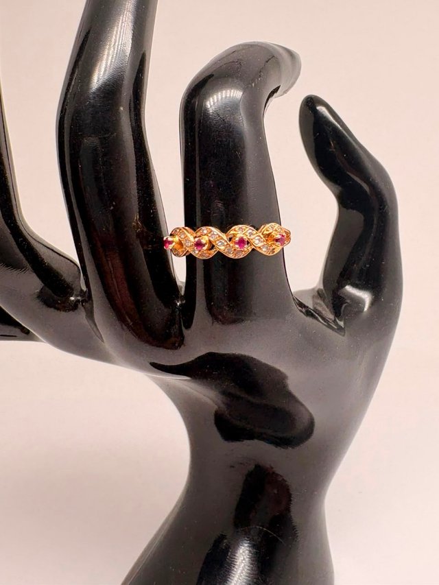 Anillo Oro 18k Diamantes Peso: 2,28 gr Talla 16