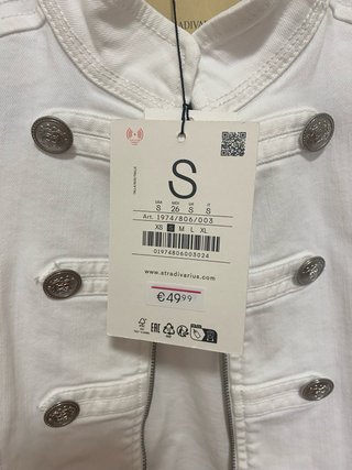 Chaqueta Stradivarius Blanca Talla S
