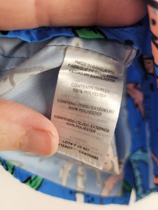 Camisa Hawaiana Estampada Palmeras Azul
