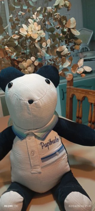 Oso de peluche con estampado con ropa de tus seres