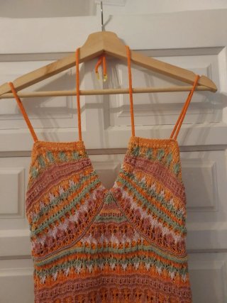 Vestido Zara Crochet Multicolor