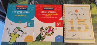 3 Cuadernos para vacaciones de 5° Primaria, 5€