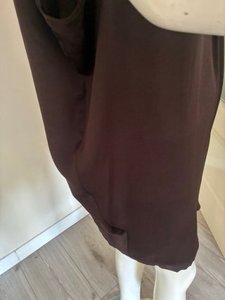 Vestido marrón efecto globo marrón, mango