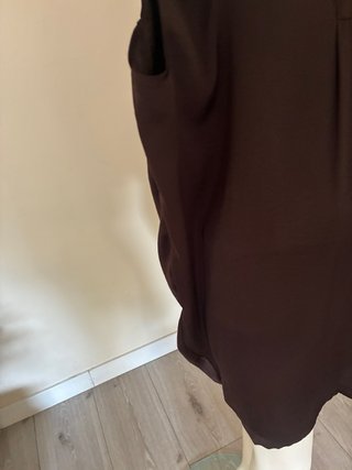 Vestido marrón efecto globo marrón, mango