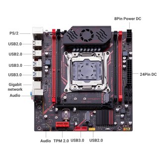 QIYIDA X99 H9S LGA 2011 TPM 2.0 Placa Base