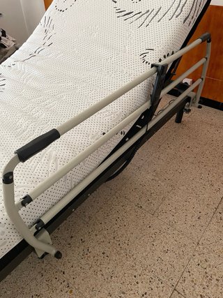 Cama geriátrica articulada con barra
