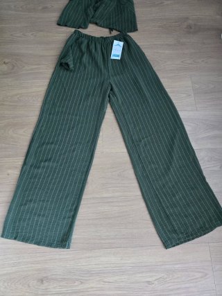 Conjunto Blusa y Pantalón Rayas Verde