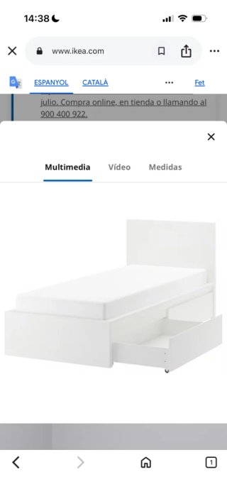 Cama individual con cajones