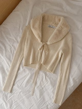 Torera Zara punto beige talla M