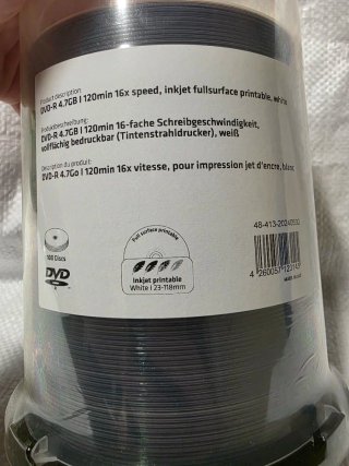 DVD-R 100uds Printable 16x 4.7GB Blanco